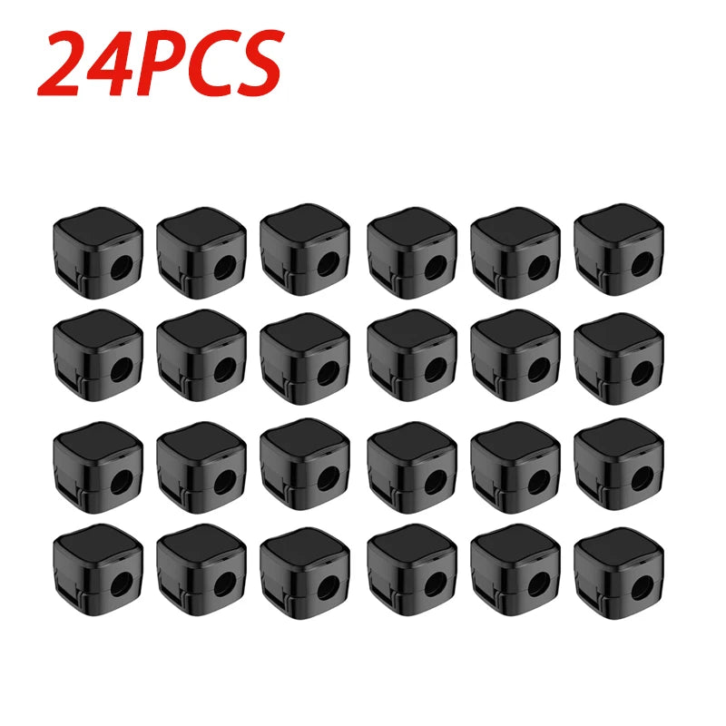 24/12PCS Magnetic Cable Organiser Clips Cable Management Wire Manager Cord Holder Charging Cable Winder Wall Mounted Hook