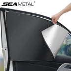 SEAMETAL 2Pcs Car Side Window Sun Shade Curtain Summer Sun Protection Sunshade Cover UV Reflective Magnetic Car Privacy Curtains