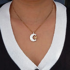 hzew Ancient gold color moon star  sun pendant necklace for women man gift