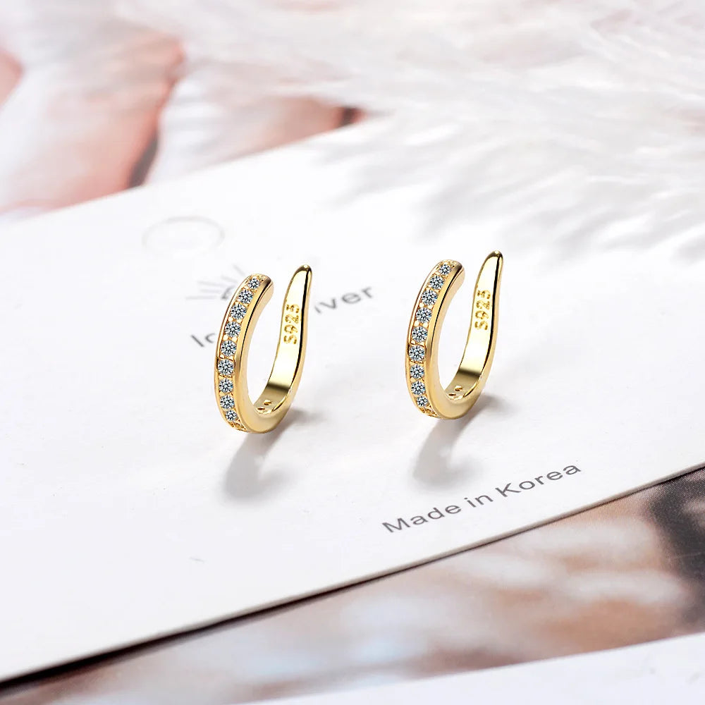 Simple Silver Color Earcuff Clip Earring Women Ear Cuffs for Non Pierced Ears No Hole Clip On Earrings Cartilage Earing Cuff