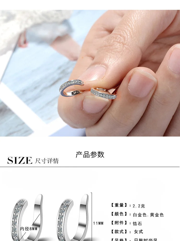 Simple Silver Color Earcuff Clip Earring Women Ear Cuffs for Non Pierced Ears No Hole Clip On Earrings Cartilage Earing Cuff