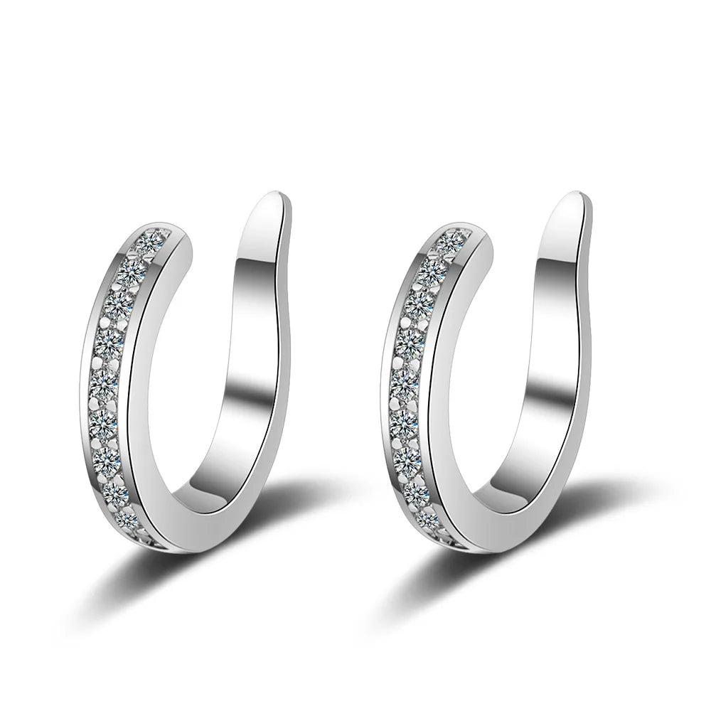 Simple Silver Color Earcuff Clip Earring Women Ear Cuffs for Non Pierced Ears No Hole Clip On Earrings Cartilage Earing Cuff