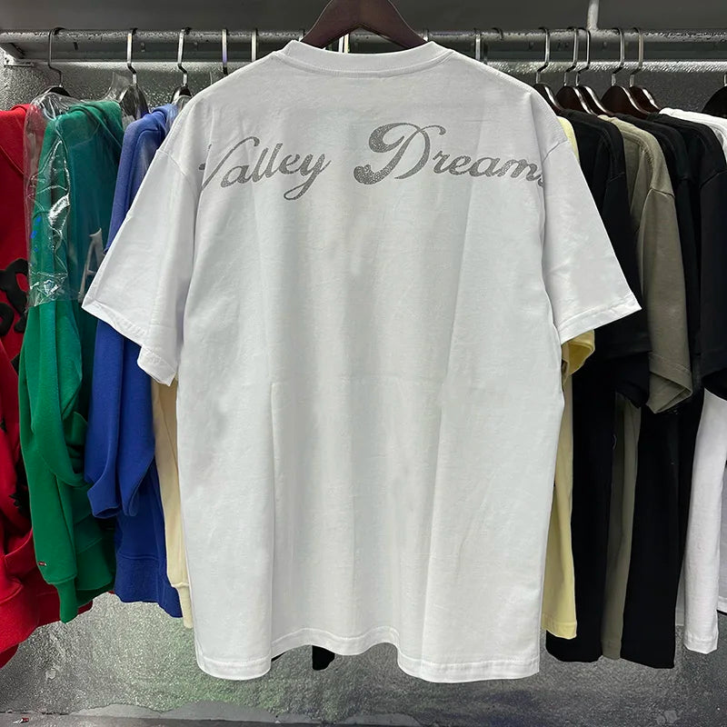 Men Women Hip Hop VALE Dog Of War Bing Short Sleeve T-Shirt Best Quality Cotton Flash Diamond Valley T Shirt Oversized Tee