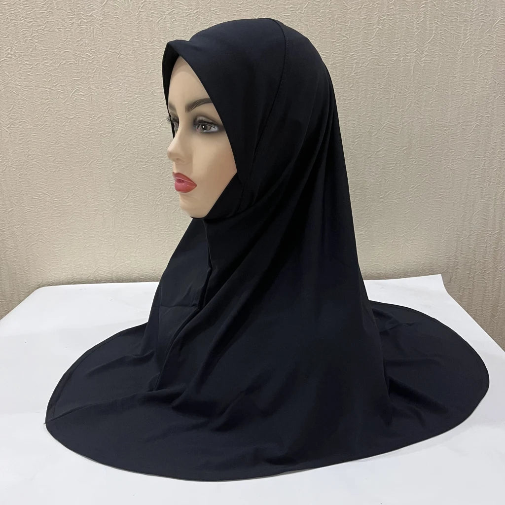 H302 Teenage girls Plain muslim hijab with chin part top quality amira pull on islamic scarf hot sell headscarf ramadan pray hat