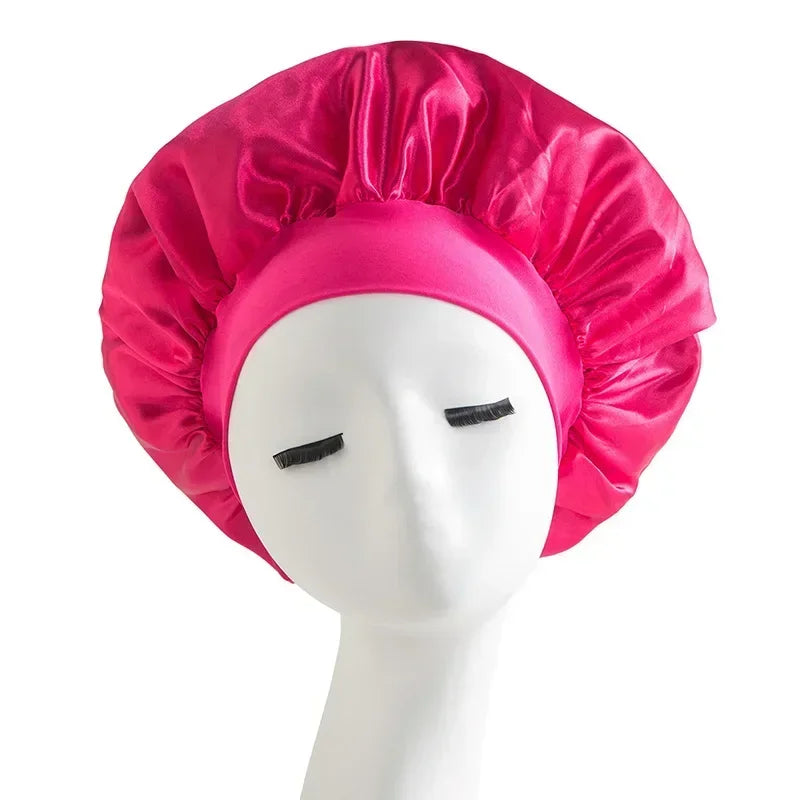 Satin Wide-brimmed Nightcap Styling Silk Headband for Sleeping Nightcap with Elasticated Floppy Band Cap Hair Shower Cap
