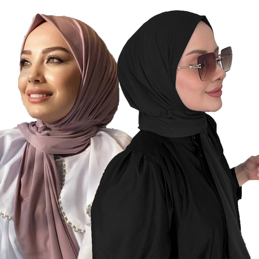 Ready To Wear Fastener Instant Hijab for Muslim Women Full Cover Head Wraps Scarf Islam Turban Caps Turbante Mujer