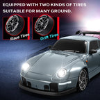 4WD RC Drift Car With LED Light 2.4G Radio 20KM/h High Speed Remote Control Racing Cars Vehicle Model Toy Gift for Boy Girl Kid