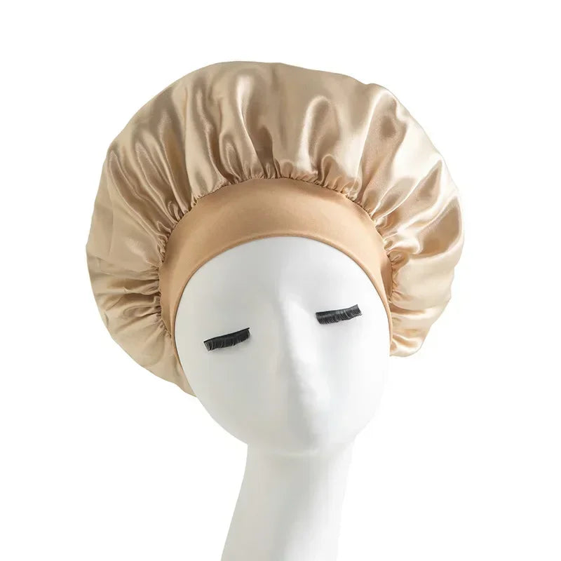 Satin Wide-brimmed Nightcap Styling Silk Headband for Sleeping Nightcap with Elasticated Floppy Band Cap Hair Shower Cap