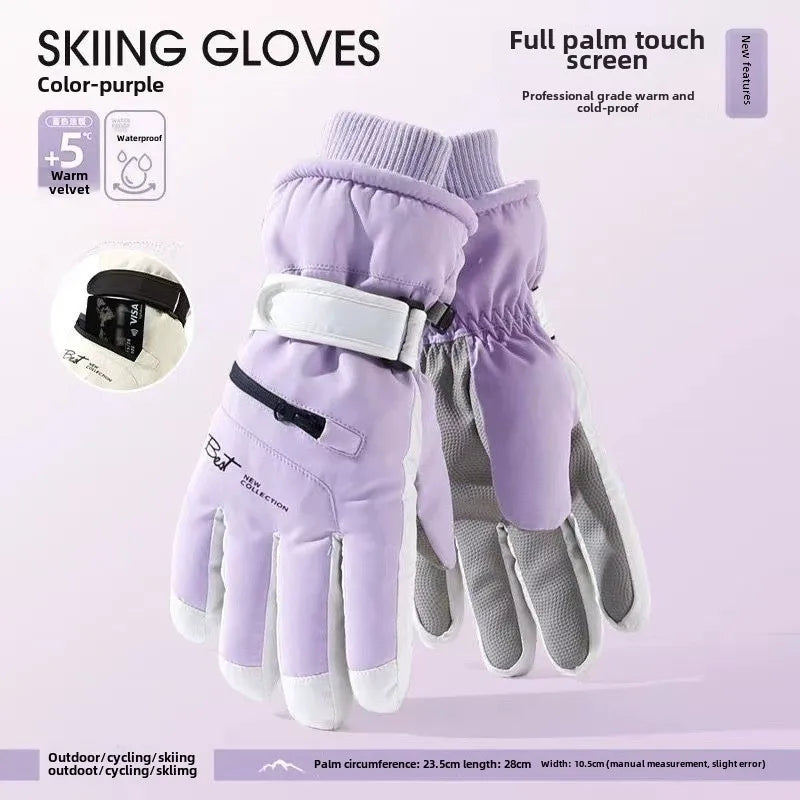 Winter Cycling Gloves Non Slip Touch Ski Gloves Snowboard Accessories Waterproof Pocket Warm Men's and Women's Gloves