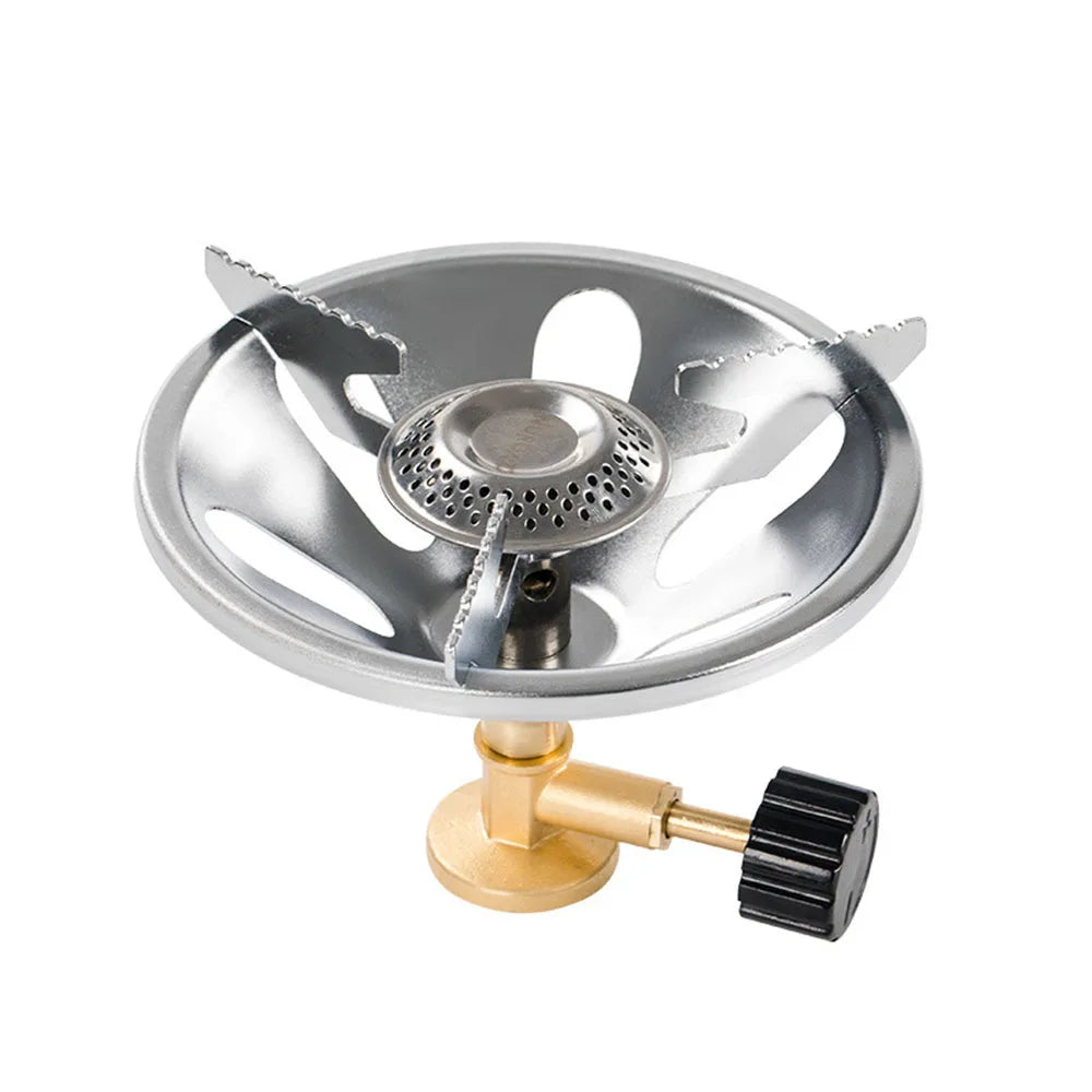 ‌Portable Windproof Camping Stove - Outdoor High Power LPG Gas Burner Integrated Cooking Cookware Stainless Steel 220g