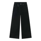 IEFB Wide Leg Jeans New Simple Style Pocket Zipper Casual Male Denim Pants 2025 Spring Fashion Men's Trousers Looes 9C1519