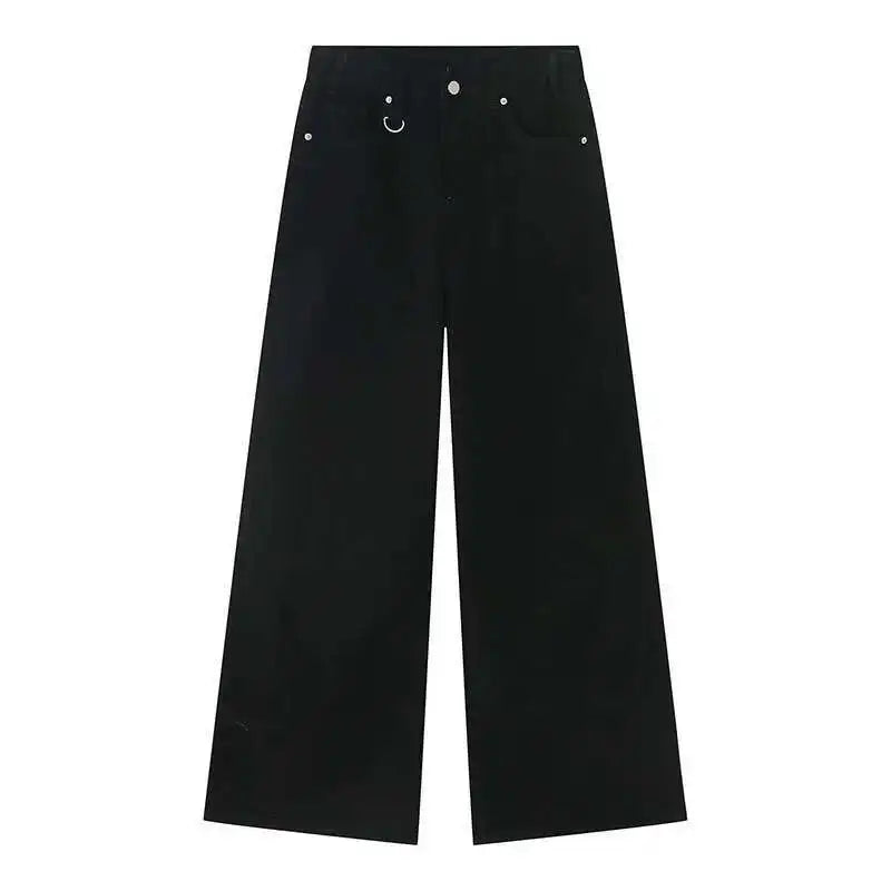 IEFB Wide Leg Jeans New Simple Style Pocket Zipper Casual Male Denim Pants 2025 Spring Fashion Men's Trousers Looes 9C1519