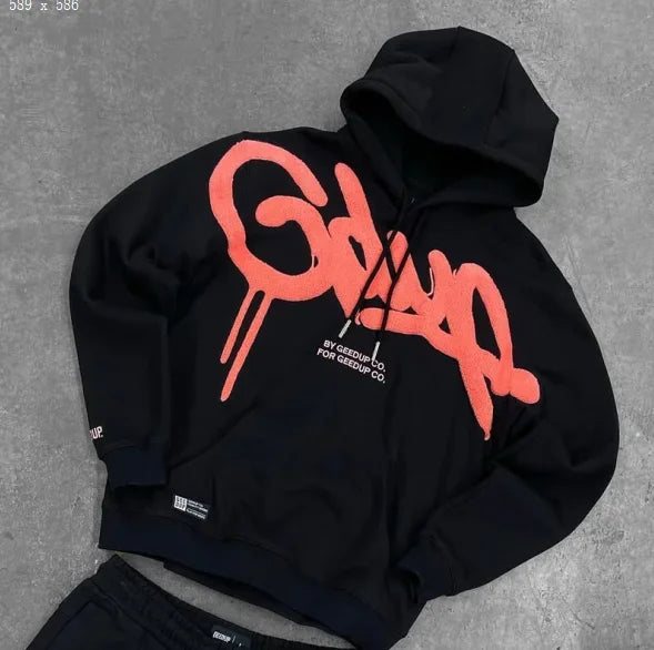 American Retro Letter Hoodie Y2K Clothes Mens Womens Harajuku Hip Hop Graphic Print Oversized Hoodie Pullover Sweatshirt Jacket