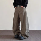 PFNW American Wide-Leg Jeans High Street Versatile Casual Long Men's Pants Solid Color Male Trousers Loose