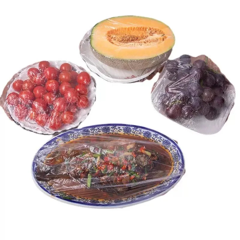 50/100/500PCS - Disposable food cover, plastic packaging, kitchen food preservation bag with elastic plate cover