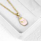 Cartoon Banana Milk Bottle Pendant Necklace with Lobster Clasp Protect Gold Silver Color Alloy Chain Jewelry Gift for Girl Women