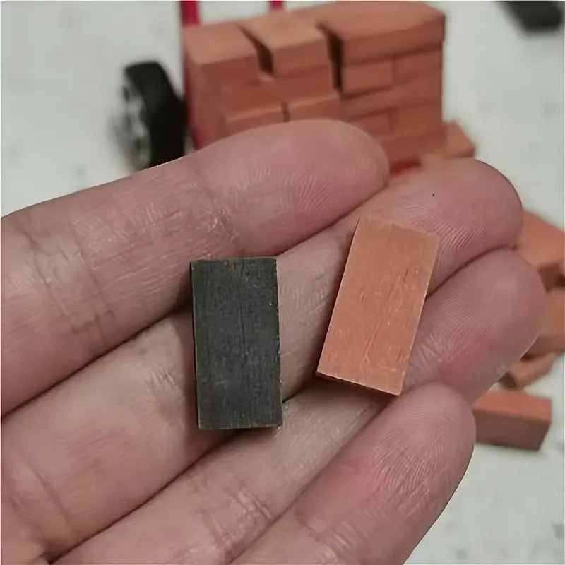 1:16 Scale 50PCS Realistic Mini Bricks for Crafts Red Gray Handmade Model Brick Walls Landscapes, Hobby Projects & Construction