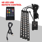 RGB Automotive Atmosphere Decorative Lamp Led Interior Light Strip Car Foot Ambient Lights with USB Cigarette with Remote Voice