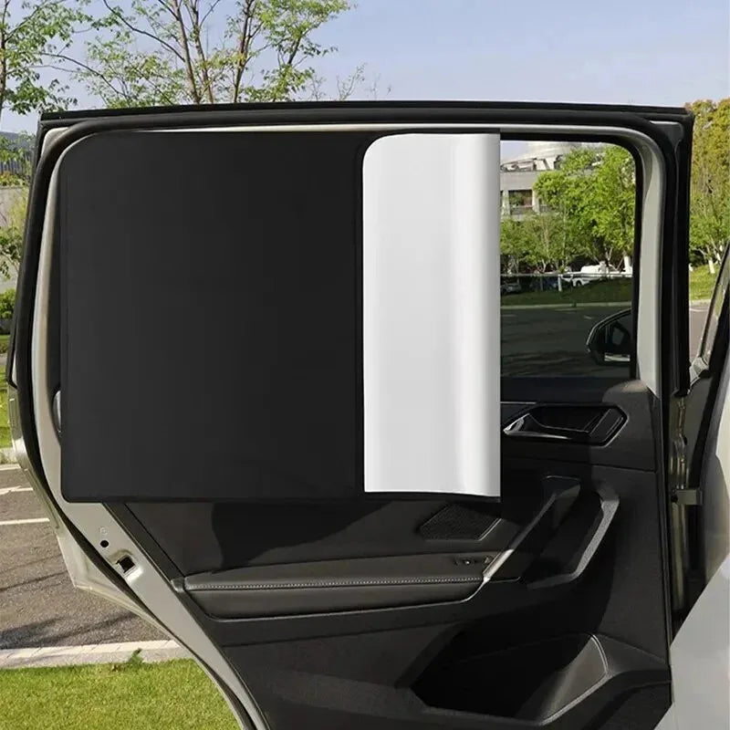 2Pcs Car Side Window Sun Shades with Magnet Privacy Curtains UV Reflection Anti-Glare Feature for Front And Back Windows