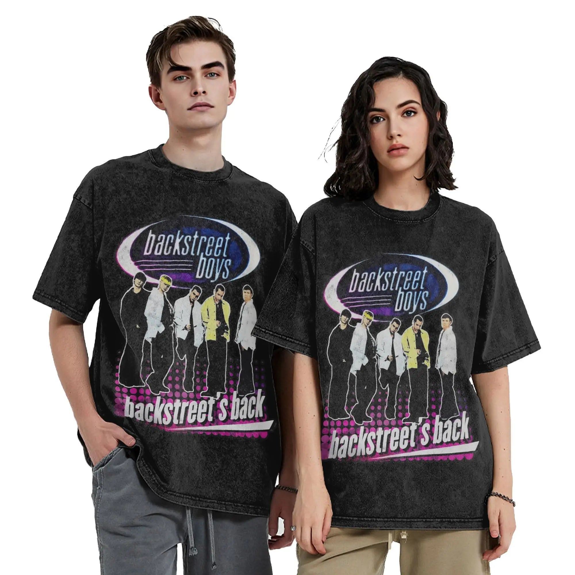 Vintage Backstreet Boys Into The Millennium Tour 2025 Merch T-Shirts for Men Women  Washed Cotton Tee Shirt Clothes