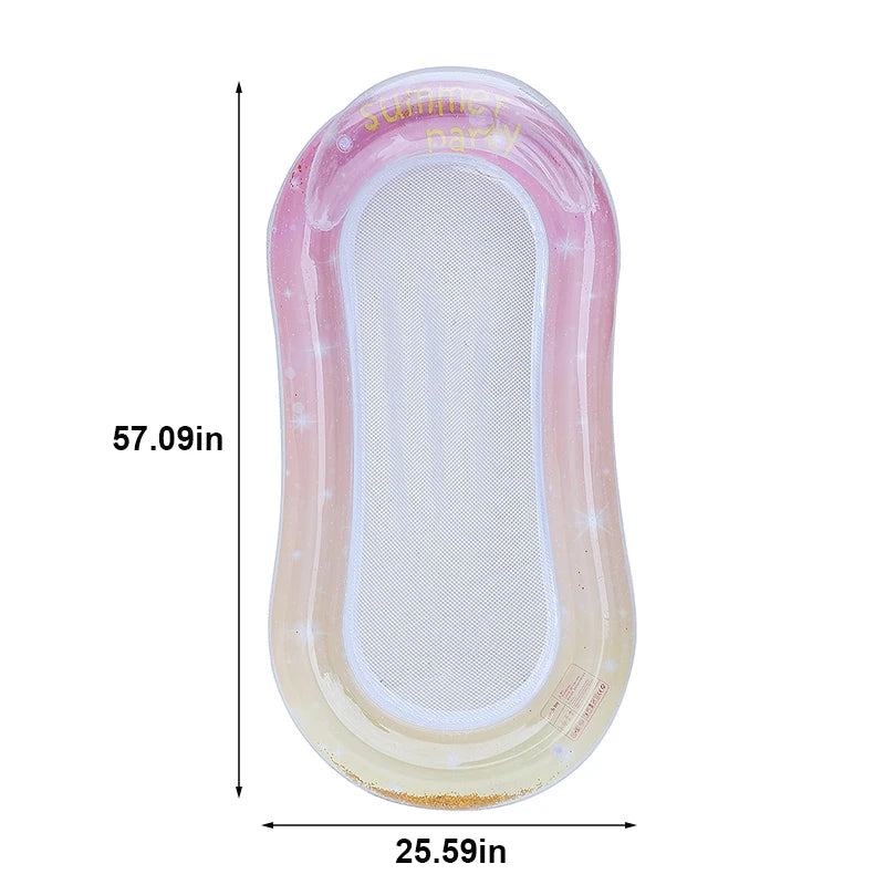 Rooxin Inflatable Water Hammock Floats Bed Swim Ring Tube Swimming Pool Mattresses Sleeping Bed Beach Lounger Chair