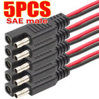 SAE Connector Cable 2 Pin Quick Disconnect Wire Harness for Motorcycle Solar Panel Battery Tender Automotive DC Power Extension