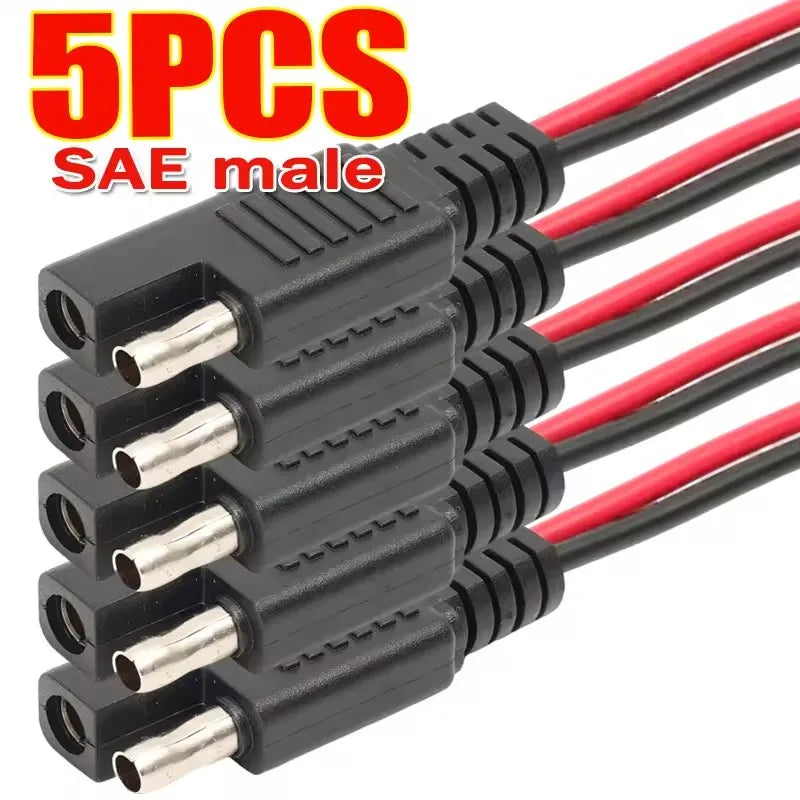 SAE Connector Cable 2 Pin Quick Disconnect Wire Harness for Motorcycle Solar Panel Battery Tender Automotive DC Power Extension
