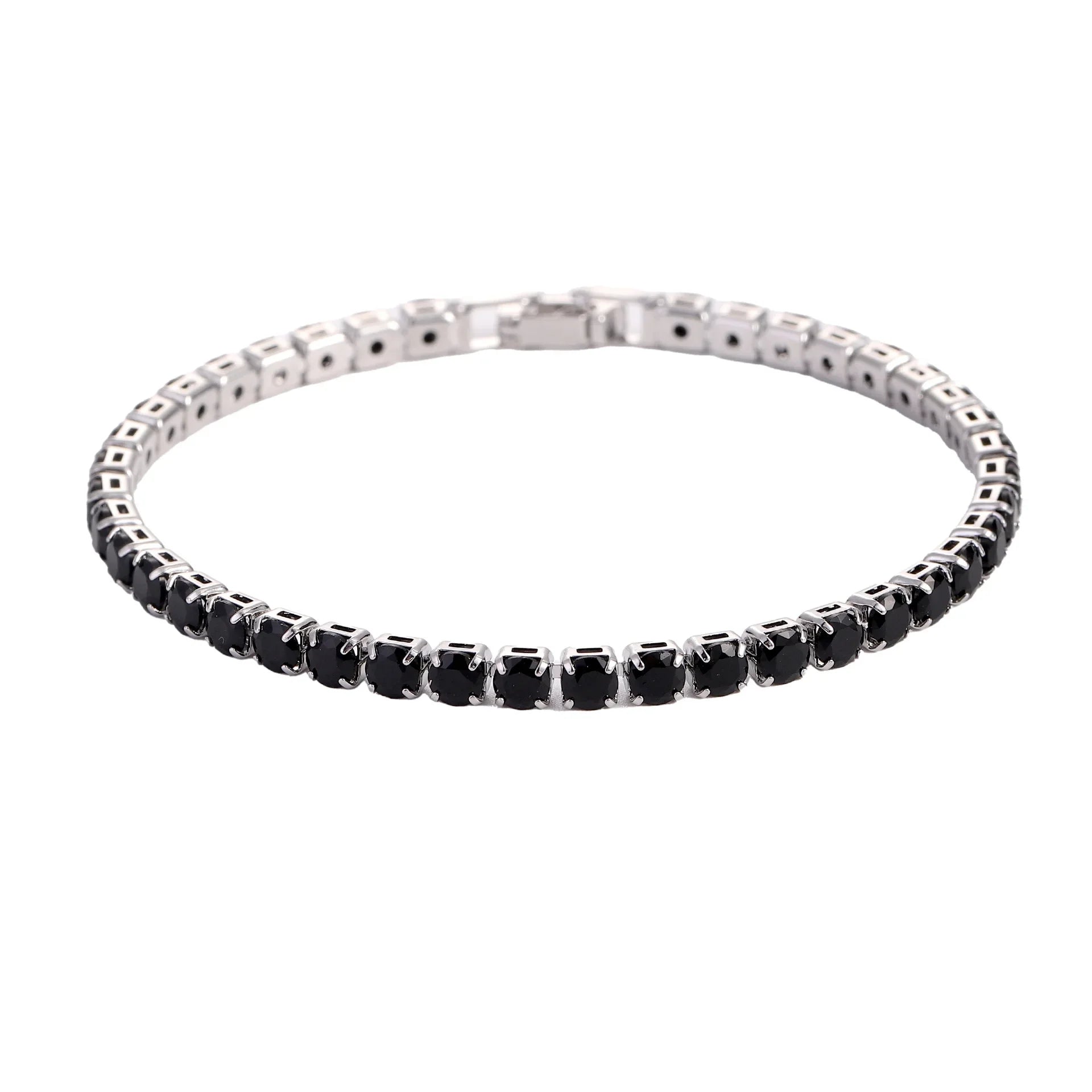 Luxury Hiphop Iced Out  4mm Cubic Zirconia Crystal Tennis Bracelets For Women Men Gold Color Silver Color Bracelet Chain Jewelry