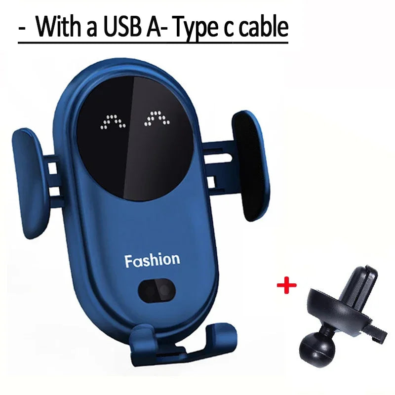 Fast Automatic Clamping Infrared Induction Car Wireless Charger Stand for iPhone 16 15 14 13 Pro Max Samsung Galaxy S25 S24 Plus