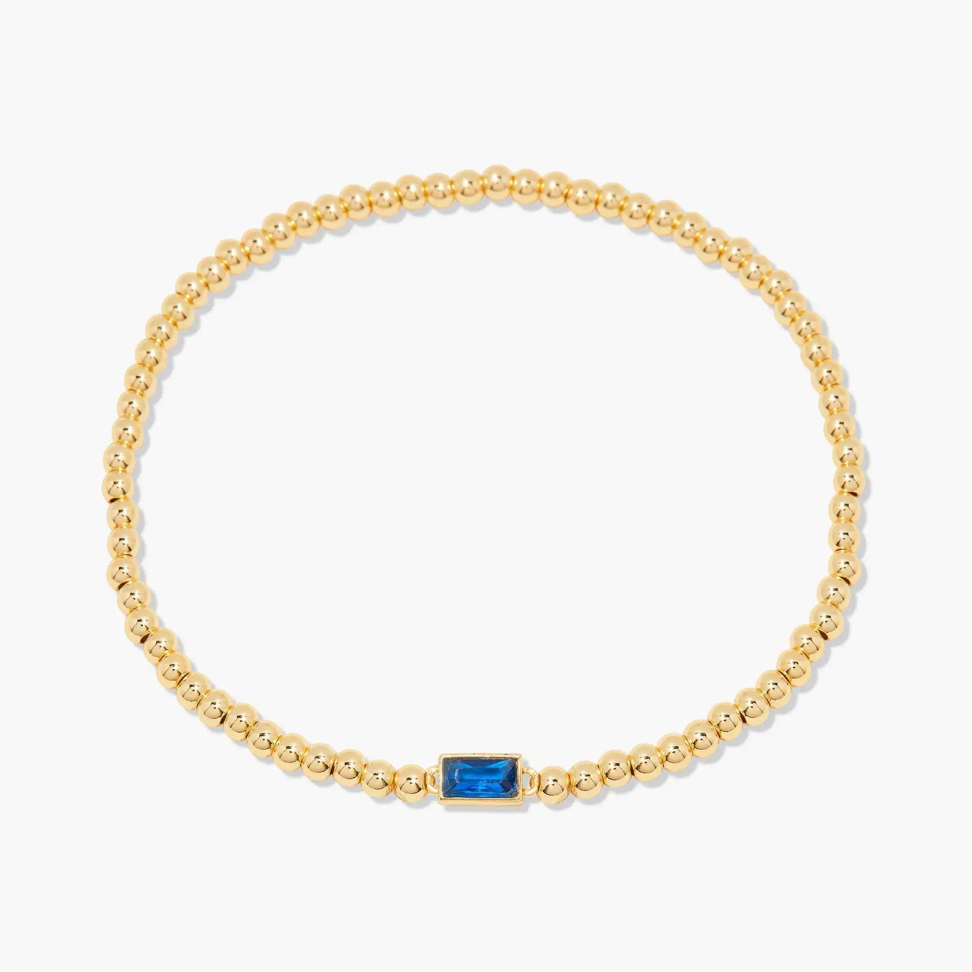 Miranda Unique Birthstone Bracelet 18K Gold Plated Stainless Steel Hypoallergenic Stretch Braceletable Jewelry Gift For Mom