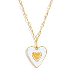 Big Bohemian Heart Pendant - 18K Gold Plated Stainless steel Statement Necklace, Bold Personality Jewelry for Women