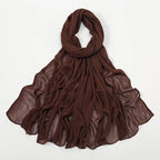 New Arrival Crinkle Rayon Hijab Women Muslim Scarf Shawls Solid Headscarf Wraps Big Size Plain Islamic Turban Headbands Foulard
