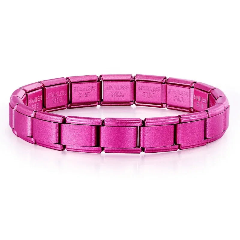 2025 New Men and Women Starry Colors 18 Pieces Italian Charm Fit 9mm Stainless Steel Modular Bracelet Wholesale Jewelry