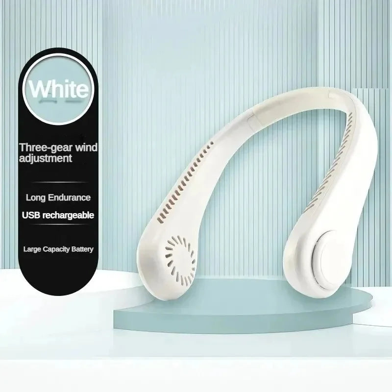 Xiaomi 8000mAh USB Hanging Neck Fan Portable Bladeless Mini Rechargeable Mute LED Digital Display Electric Air Cooler Handheld