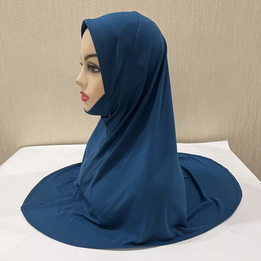 H302 Teenage girls Plain muslim hijab with chin part top quality amira pull on islamic scarf hot sell headscarf ramadan pray hat