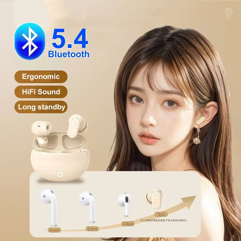 Bluetooth 5.4 Earphones Mini Earbuds TWS Wireless Headphones Touch Control Sport Noise Cancelling Gaming Headsets for Xiaomi