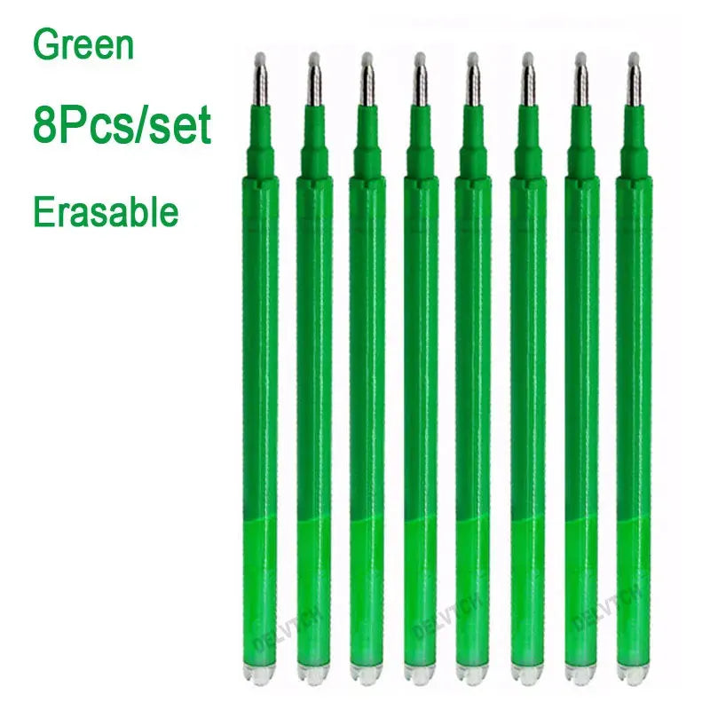 4Pcs/Set 0.7mm Erasable Gel Pen Retractable Handle Office School Writing Stationery Blue Black Red Ink Cartridge Refill Rods