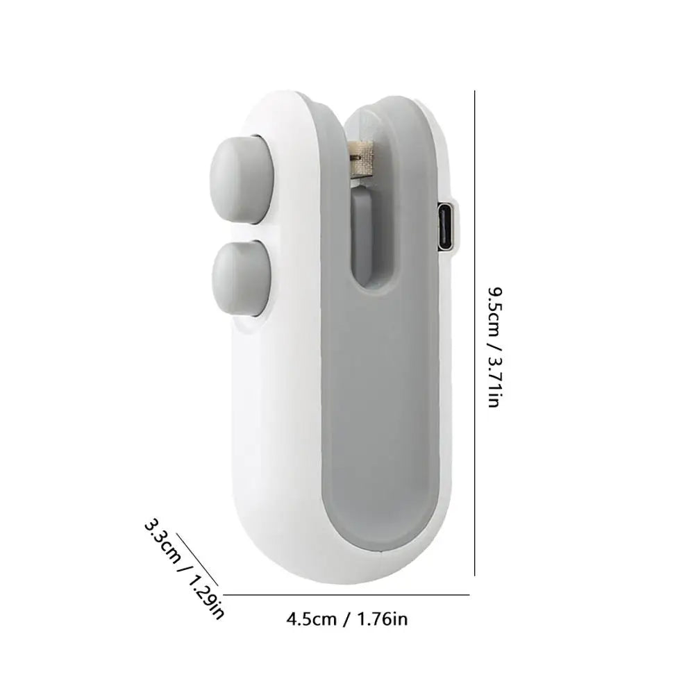 Mini Sealing Machine Portable Magnetic Mini Bag Sealer with Cutter Rechargeable Snacks Food Vacuum Heat Sealing Machine Resealer