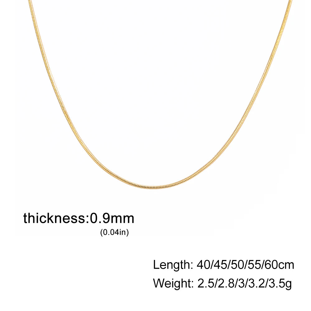 Cazador Stainless Steel Snake Chain Necklaces for Women Men Jewelry 2025 0.9mm 1.2mm 1.5mm 2mm Thickness Chains Birthday Gift