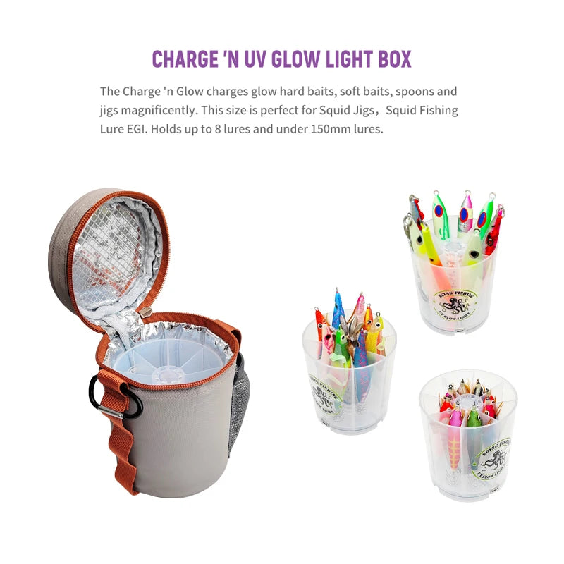 New UV Squid Jig Fill Light LED Accumulator For Squid Lure Sea Fishing Accessories Squid Light Charger Fishing Supplies