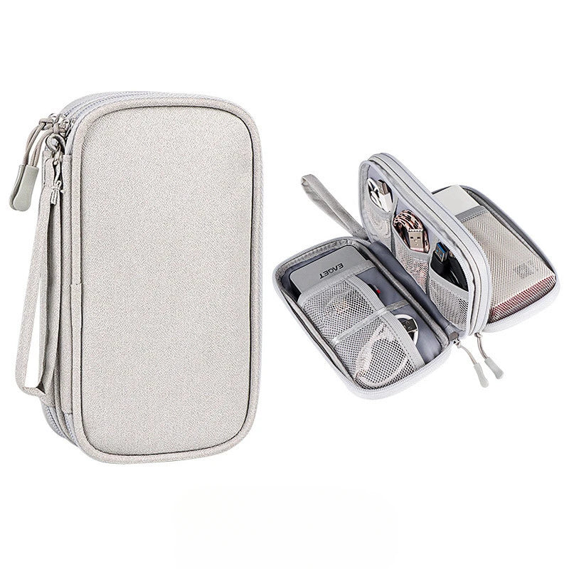 Portable Double Layer Travel Portable Digital Product Storage Bag USB Data Cable Manager Earphones Mobile Power Storage Bag 1pcs