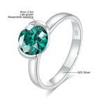 8mm Lab Grown Emerald Ring 925 Sterling Silver Round Cut for Women Men Colorful Rings Engagement Wedding Fine Jewelry