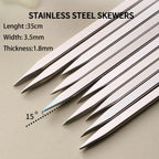 Metal Skewers for Kabobs Grilling, 40 Pcs 13.5" Kabob Skewers, Flat BBQ Barbecue Skewer, Reusable Set with Portable Storage Tube