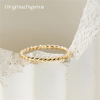 14K Gold Filled Braided Stacking Ring Handmade Minimalism Ring Dainty Women Jewelry Waterproof Jewelry Tarnish Resistant Ring