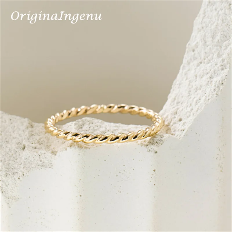14K Gold Filled Braided Stacking Ring Handmade Minimalism Ring Dainty Women Jewelry Waterproof Jewelry Tarnish Resistant Ring