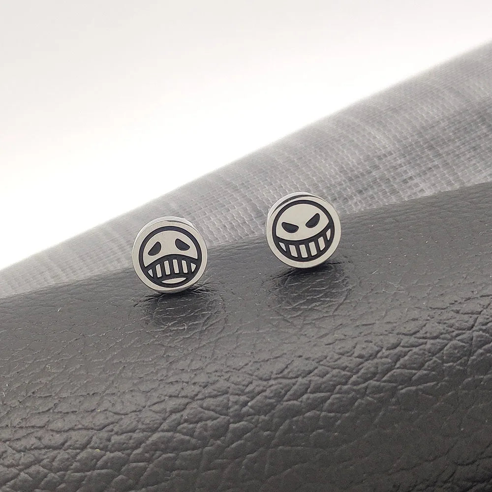 1pair Anime One Piece Luffy Ace Ear Accessories Trending Jewelry Earrings for Women Cosplay Xmas Gift 2024 Wholesale