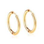 2Pcs Men's Simple Hoops Earrings Black Color Stainless Steel Clip Earring for Men Women Rock Hiphop Circle Ear Piercing Jewelry