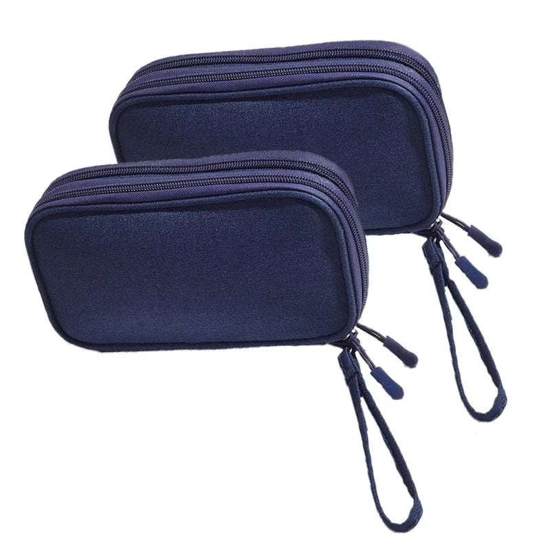 Portable Double Layer Travel Portable Digital Product Storage Bag USB Data Cable Manager Earphones Mobile Power Storage Bag 1pcs