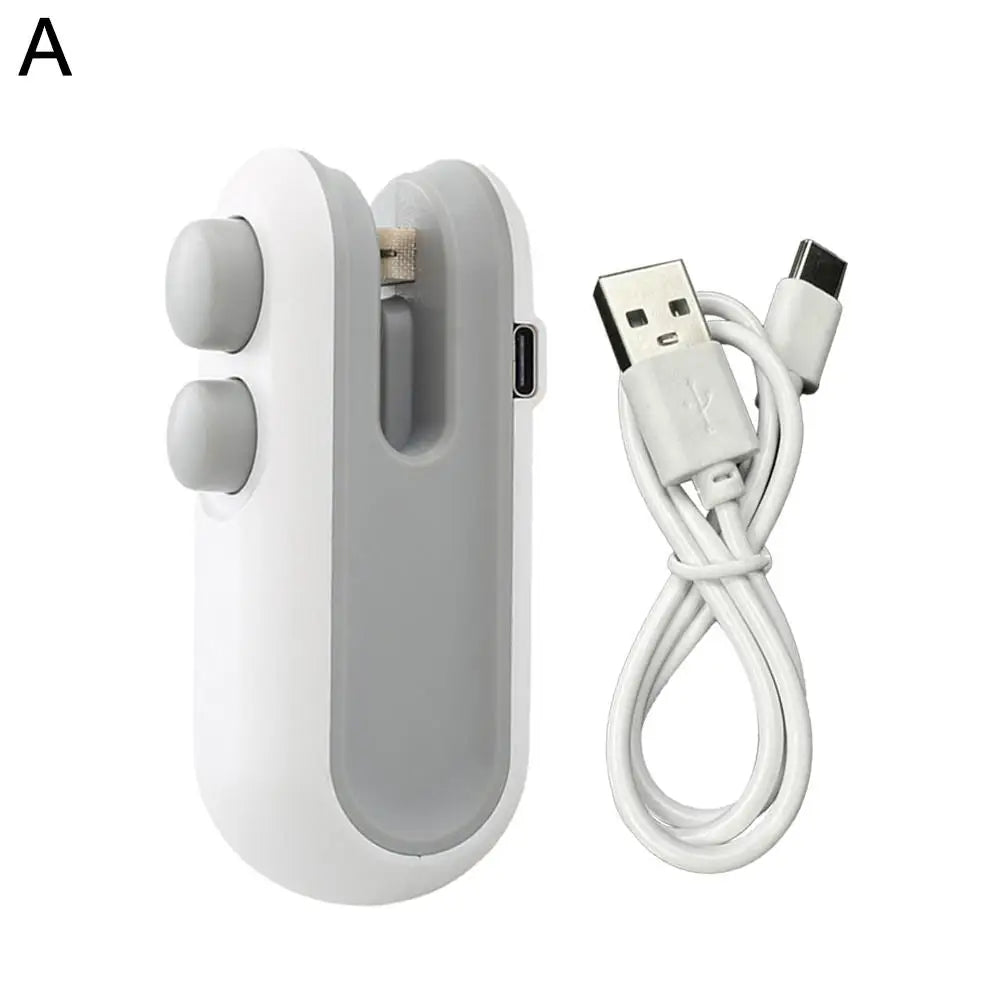 Mini Sealing Machine Portable Magnetic Mini Bag Sealer with Cutter Rechargeable Snacks Food Vacuum Heat Sealing Machine Resealer