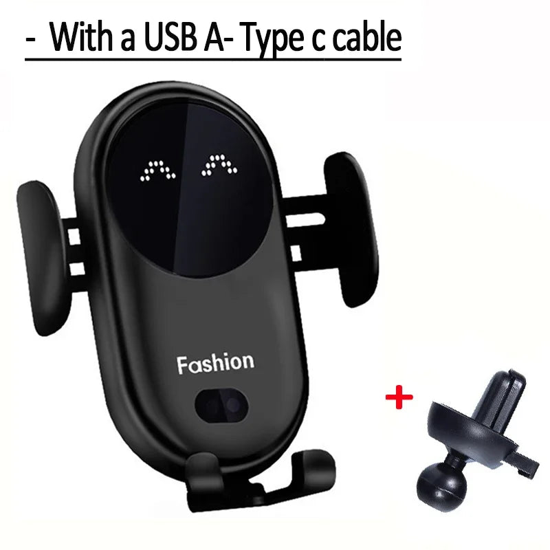 Fast Automatic Clamping Infrared Induction Car Wireless Charger Stand for iPhone 16 15 14 13 Pro Max Samsung Galaxy S25 S24 Plus